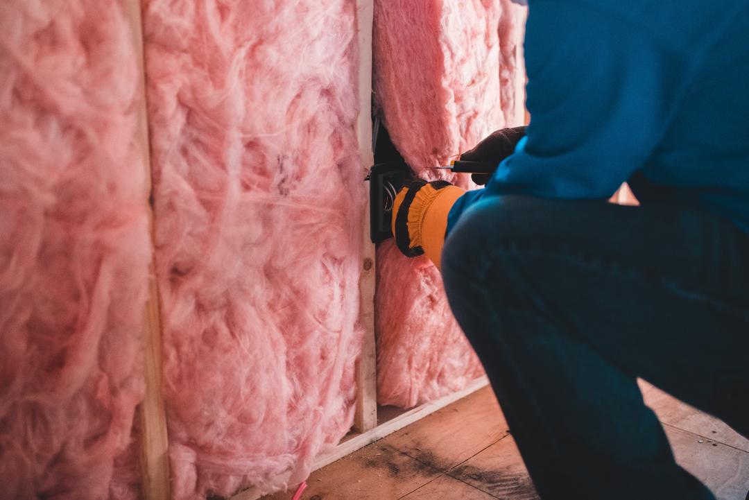 installation of insulation in walls